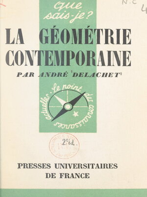 cover image of La géométrie contemporaine